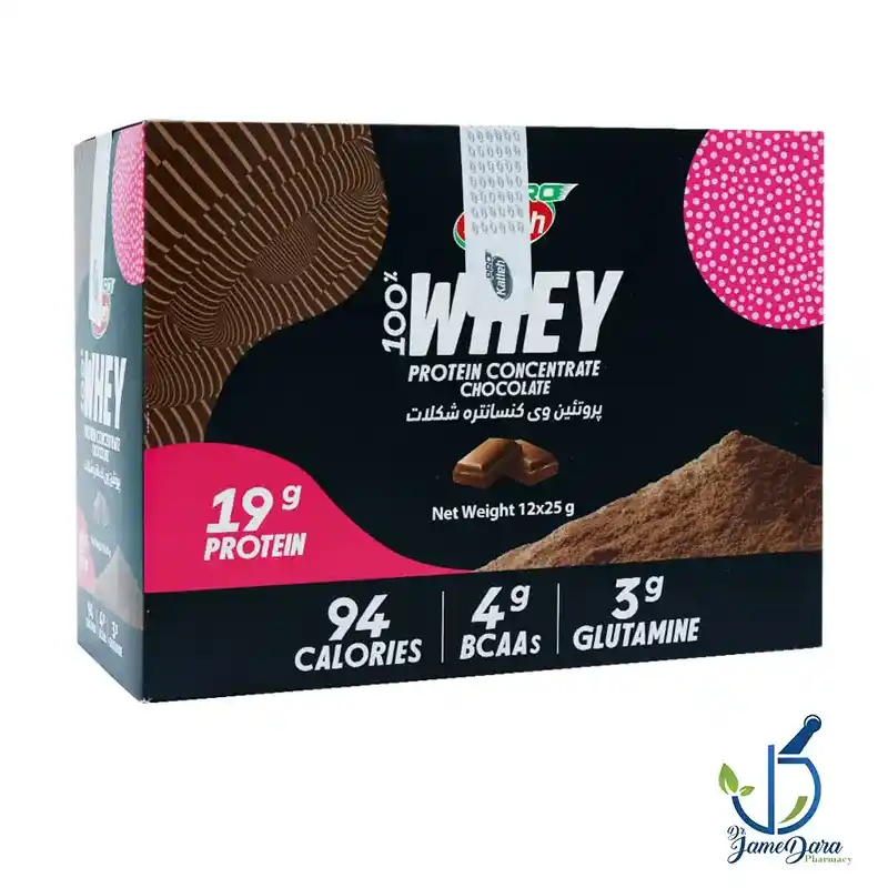 پروتئین وی شکلاتی کاله پرو ساشه‌ای ۲۵ گرم بسته ۱۲ عددی